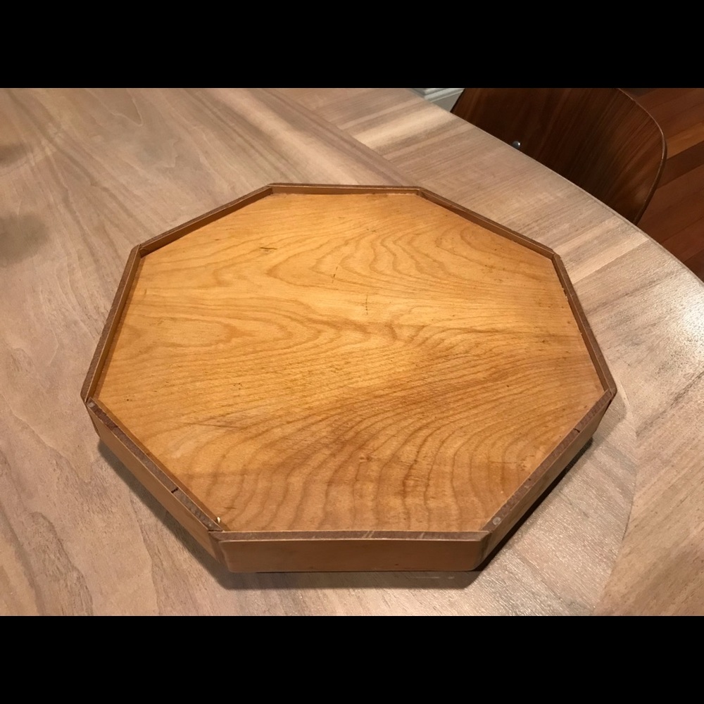 Vintage Wood Lazy Susan spinning tray